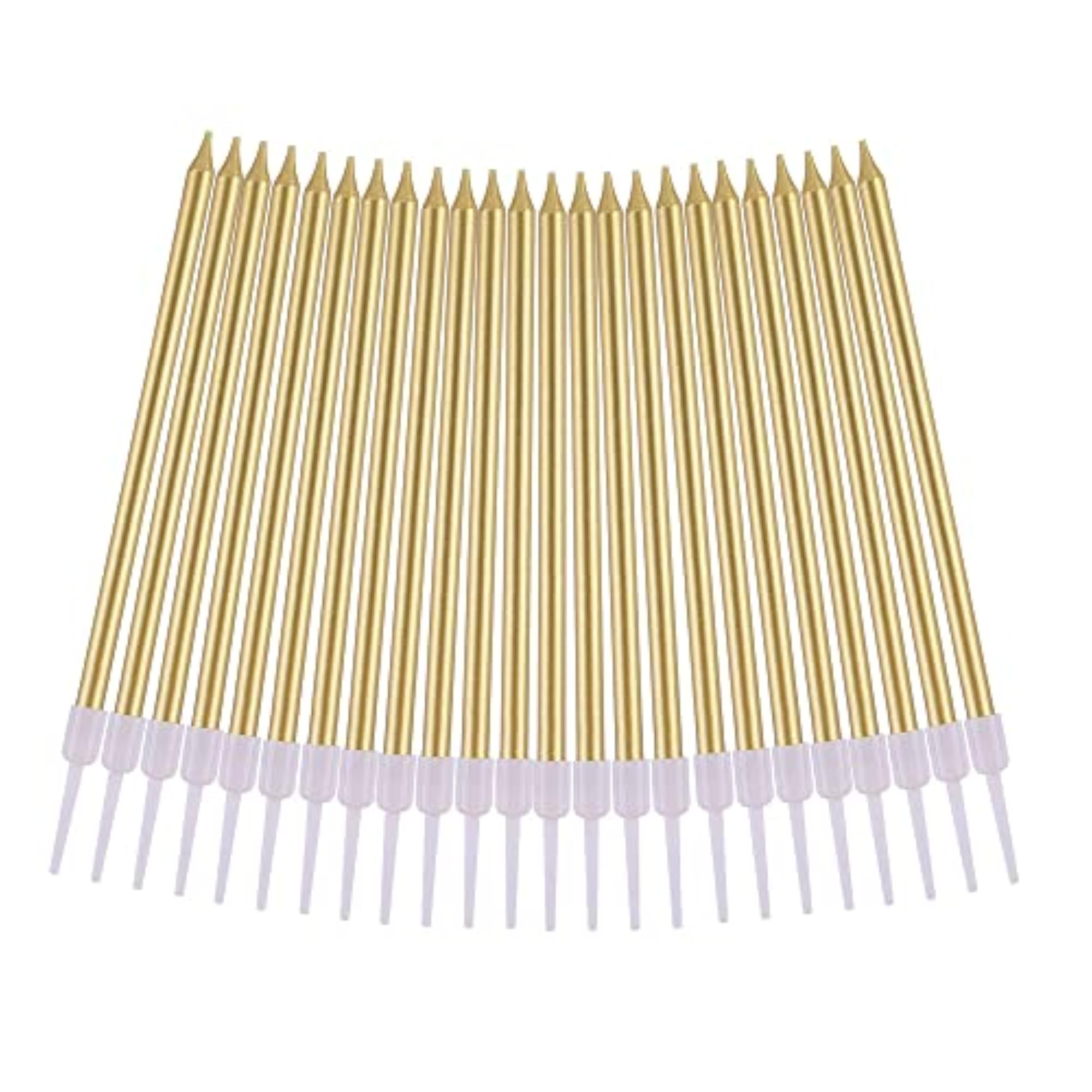 Gold Long Thin Birthday Candles, Party Essentials